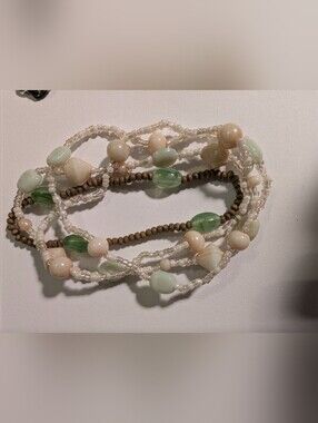 Boho Gemstone Amazonite Green Aventurine Coconut Shell Stackable Bracelet Set